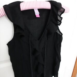 No Boundaries Black Ruffle Sleeveless Blouse